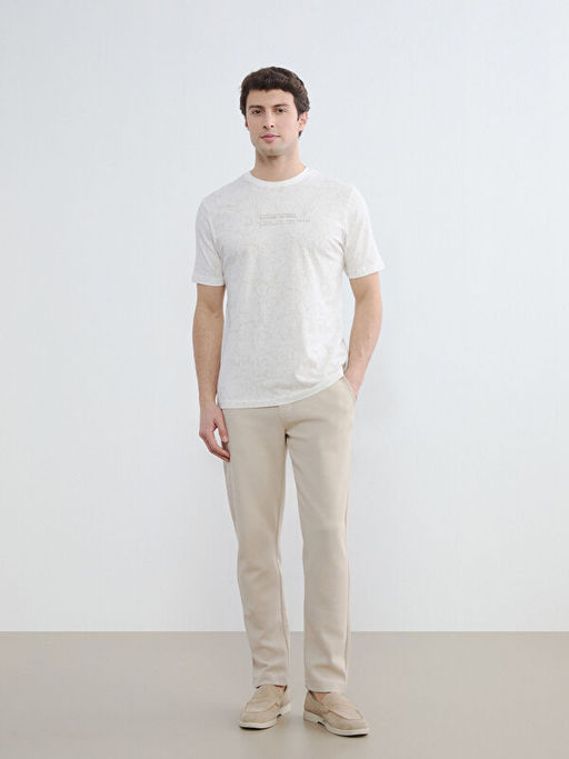 Bisiklet Yaka Bask?l? Erkek Ti??rt