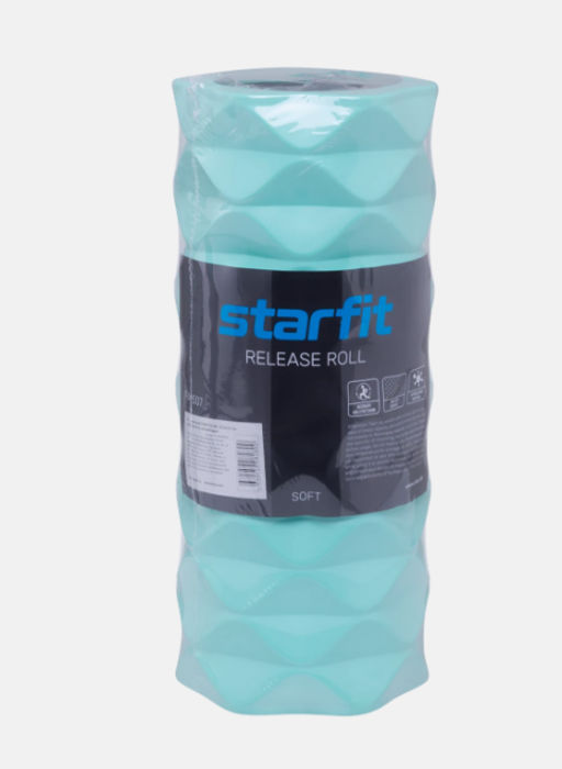 Ролик массажный STARFIT FA-507 EVA/PP, средняя жесткость, 32,5x12,5 cм, мятный/серый фото 6