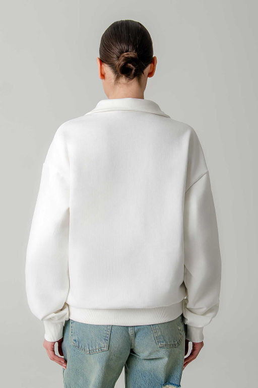 Арт. 1-5138 Свитшот женский полузамок 44-50 (4 шт) Цвет:молочный - Калинка фото 4