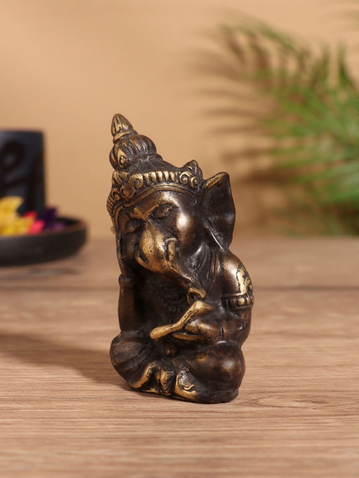 Сувенир «Ганеша с книгой», 6×4×8 см, бронза