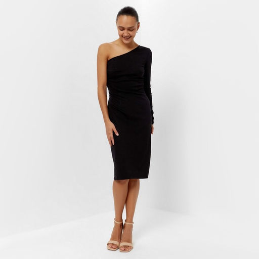 Платье женское миди MINAKU: PartyDress, чёрное, размер 40