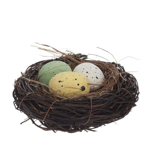 Набор из 3-х изделий декоративных "Гнездо пасхальное" (10*5), L31 W11 H5 см