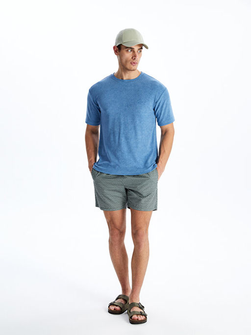 K?sa Boy Desenli Erkek Deniz ?ortu