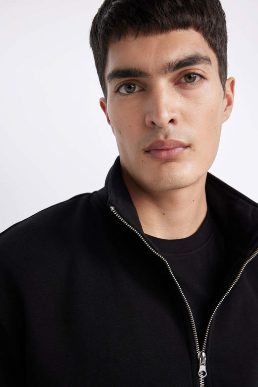 Толстовка Comfort Fit с воротником-стойкой на молнии - Defacto фото 5