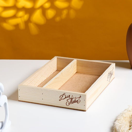 Кашпо деревянное, 27.5204.5 см Для тебя, 2 отдела, гравировка - Дарим Красиво фото 2