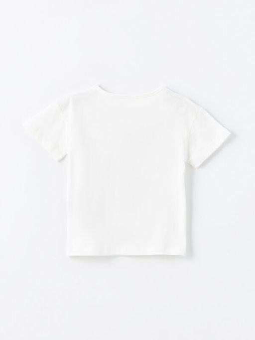 Bisiklet Yaka Bask?l? K?sa Kollu K?z Bebek Ti??rt - Waikiki фото 2