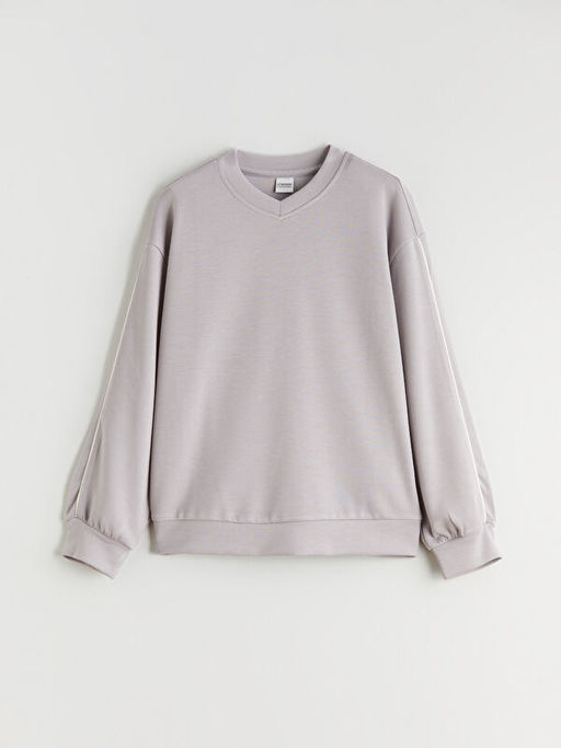 V Yaka K?z ?ocuk Soft Touch Sweatshirt ve E?ofman Alt