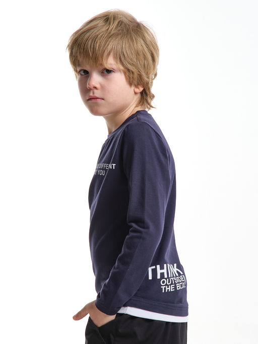 Лонгслив для мальчика подростка UD 7957 т.синий - Mini maxi фото 2