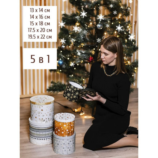 Набор подарочных коробок 5 в 1 Изморозь, 13 1419.5 22 см 3580137 - Дарите счастье фото 11