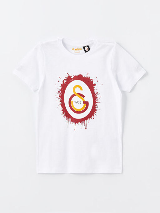 Bisiklet Yaka Galatasaray Bask?l? K?sa Kollu Erkek ?ocuk ?ortlu Pijama Tak?m? - Waikiki фото 5