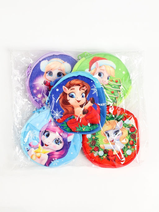 Цена за 10 шт. Кошелёк детский «Лошадки», плюшевый, МИКС