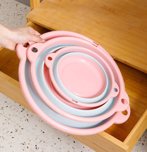 Складной силиконовый тазик, цвет микс