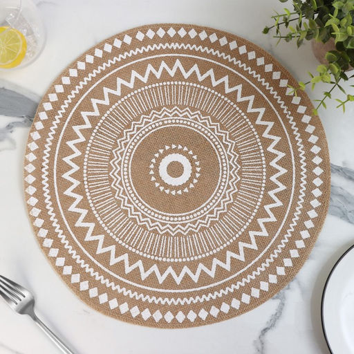 Цена за 12 шт. Салфетка сервировочная на стол Доляна Африка, d=38 см, цвет белый  фото 8