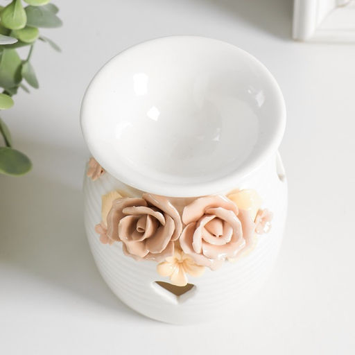 Аромалампа для эфирных масел Розочки и незабудки с сердечком, керамика, 7.5?7.5?9.5 см, МИКС - Simaland фото 6