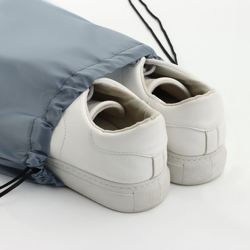 Цена за 2 шт. Мешок для обуви TEXTURA на шнурке, однотонный, размер 35×0.5×43 см, серый