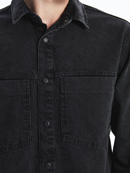 Regular Fit Uzun Kollu Erkek Jean G?mlek