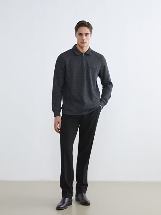 Polo Yaka Erkek Sweatshirt