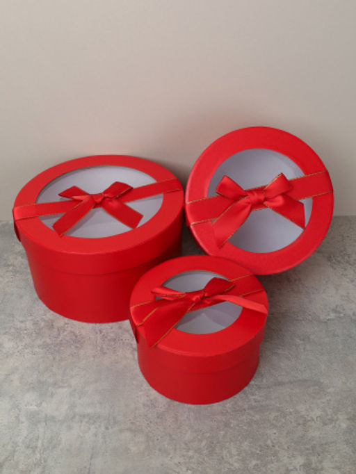 Коробка подарочная 3 штуки 20х20х11 см / 3431-1 /уп 30/красная - ГалеонТрейд фото 2