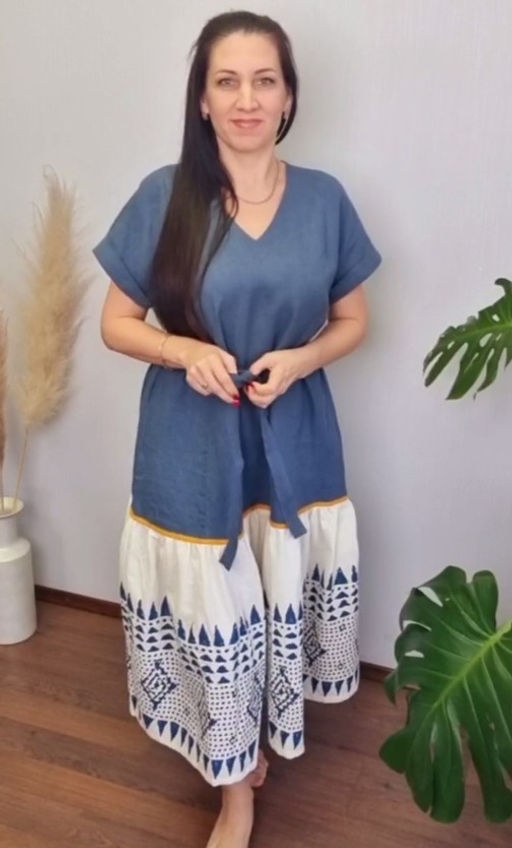 Ярусное платье из  100% умягченного льна - Новый лен фото 8