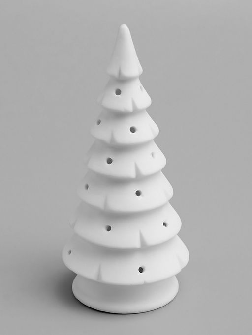 Светодиодная фигура «Ёлка» 15.1×6.7×6.7 см, 1 LED, керамика, от батареек LR44×3, свечение тёплое белое