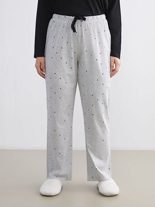 Beli Lastikli Puantiyeli Kad?n Pijama Alt?