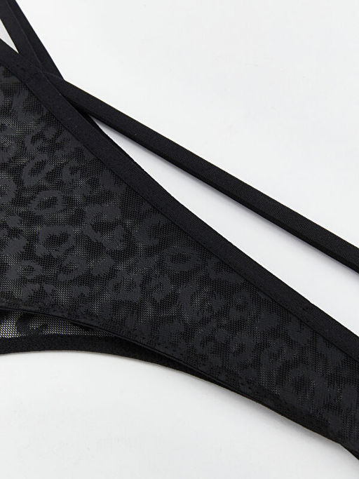 Leopar Desenli Dantelli Fantezi Brazilian K?lot