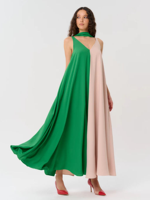 Платье женское 12421-35021 beige-green - Eleganzza фото 3