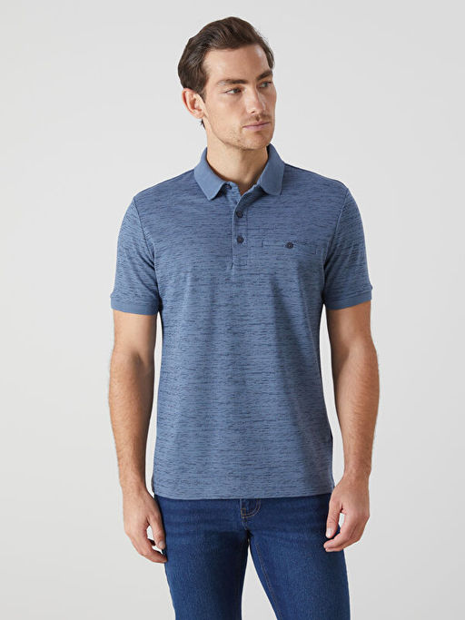 Polo Yaka K?sa Kollu Desenli Pike Erkek Ti??rt