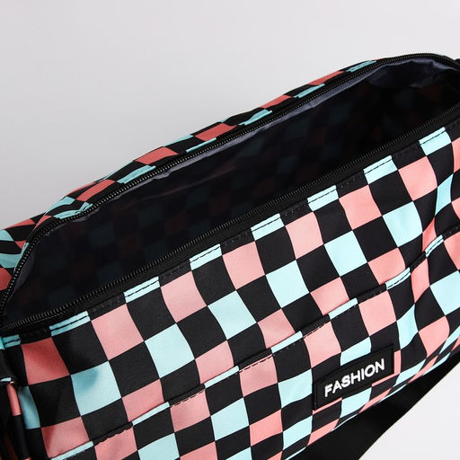 Сумка спортивная на молнии, длинный ремень, цвет голубой/розовый - Simaland фото 4