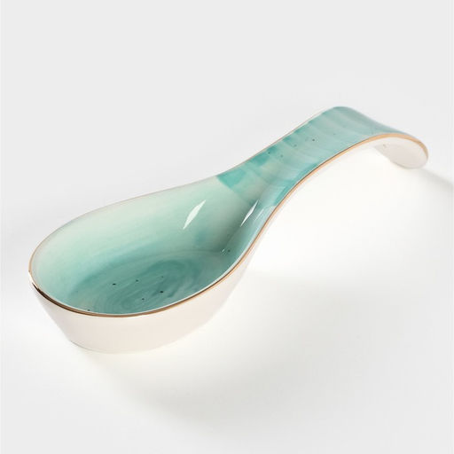 Подставка под ложку Доляна «Млечный путь», 21.5×7.5 см, фарфор, бирюзовая