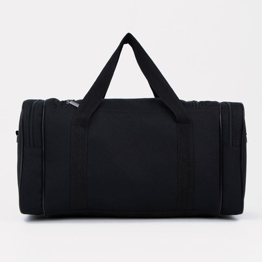 Сумка дорожная на молнии, 3 наружных кармана, длинный ремень, цвет чёрный/красный