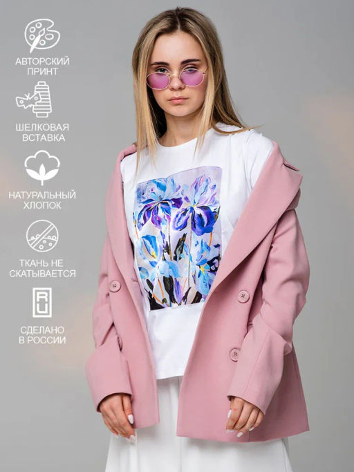 Футболка с шёлковой вставкой FSK089