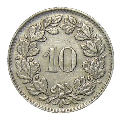 Монета 10 раппенов 1944 года Швейцария