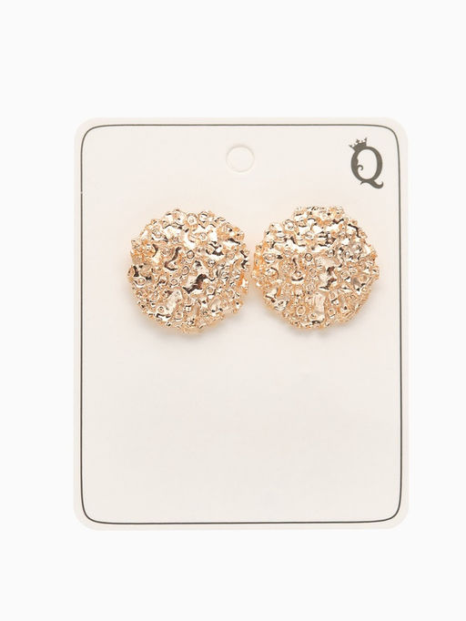 Серьги металл Карибы круг, цвет золото