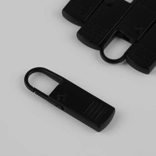 Пуллер для молнии, металлический, 3.7×1.1 см, 5 шт., чёрный