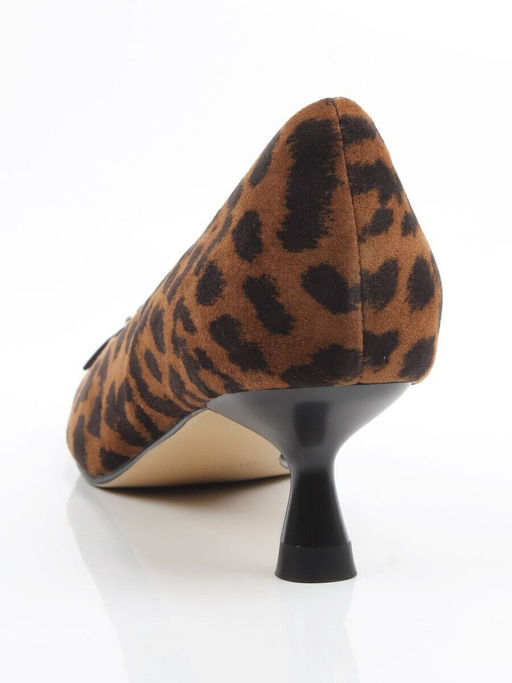 06-P3131 BLACK/LEOPARD Туфли женские (натуральная замша, натуральная кожа)