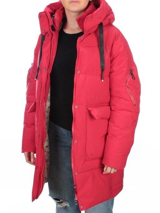2197 RED Пуховик женский зимний AIKESDFRS (холлофайбер) - Fashion фото 9
