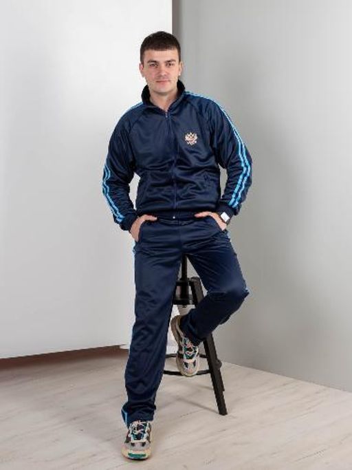 Мужской Спортивный костюм Стрим-3 темно-синий-голубой от Спортсоло