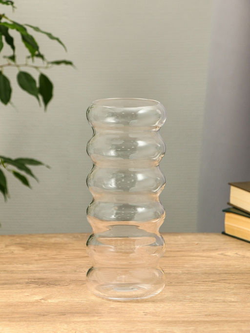 Ваза «Ширли», 24×10×10 см, стекло, прозрачная