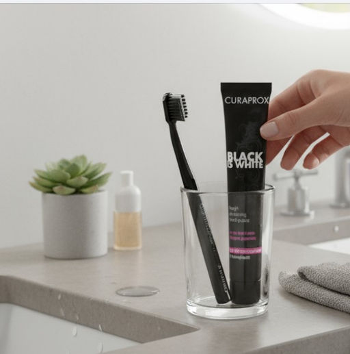 набор Отбеливающая зубная паста Black is White 90 мл CS 5460 black 23686 00070868 BIW set - Curaprox фото 2