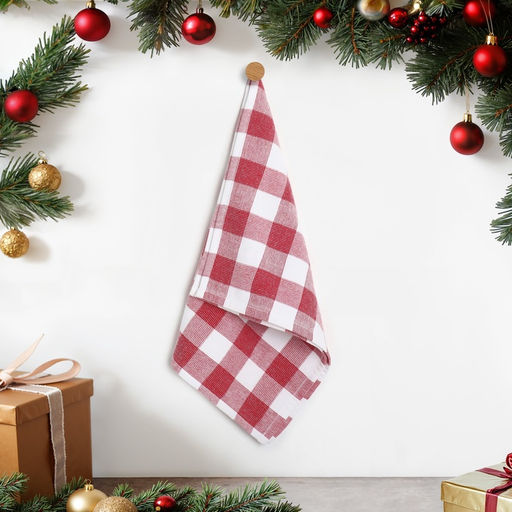 Цена за 2 шт. Полотенце Этель Клетка, цвет красный, 38х63 см, 100% хл