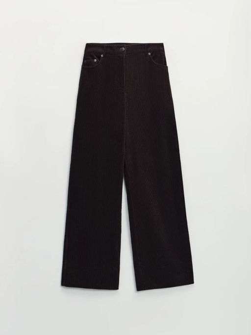 Хлопковые брюки с контрастным отворотом / Zarina фото 9