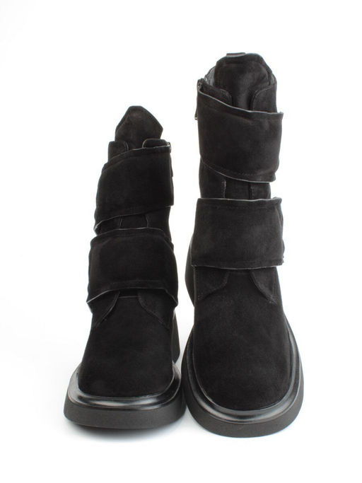 04-M3-HSM711 BLACK Ботинки зимние женские (натуральная замша, натуральный мех) - Фабричный китай фото 9