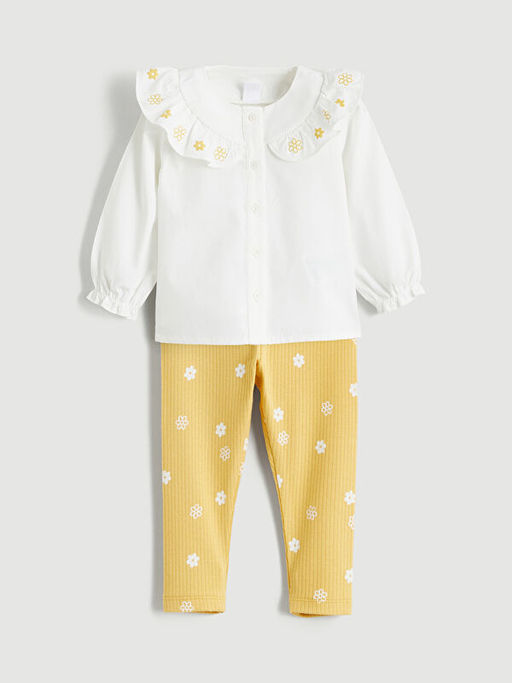 ?i?ekli K?z Bebek G?mlek ve Tayt