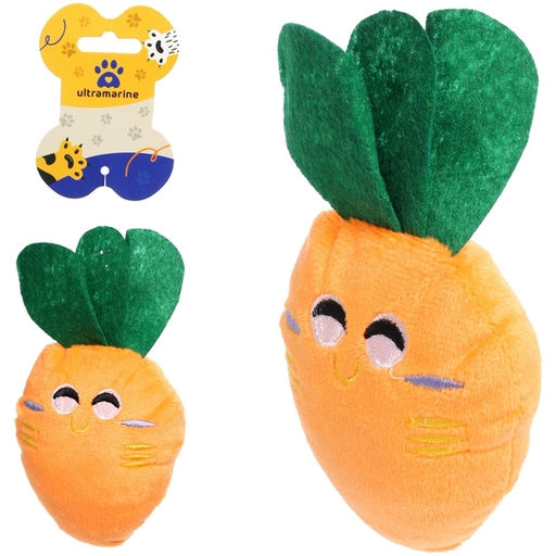 Цена за 4 шт. Игрушка для щенков, собак мелких и средних пород "Мистер Морковкин", с пищалкой, 7*15см (лейбл)