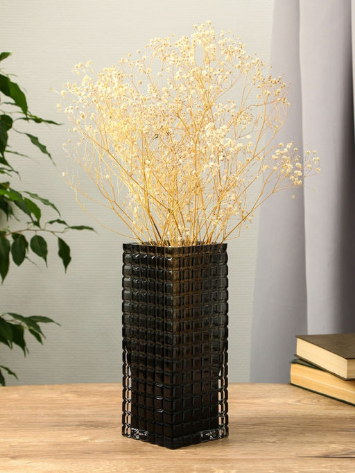 Ваза для цветов «Валери», кубики, 24.5×10 см, стекло, серая