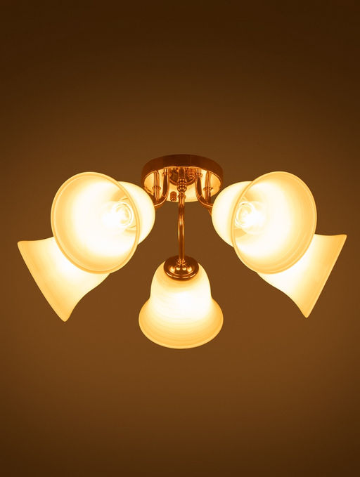 Люстра ЭкономСвет 20130/5GD, 5×40 Вт, E27, 50×50×20 см, золотая