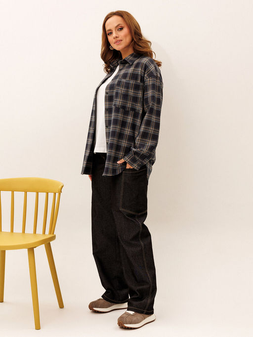 Костюм Liona Style 955 клетка черный