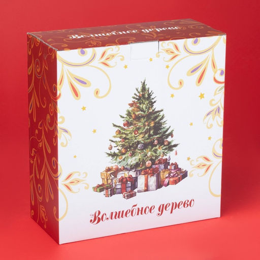 Блинница новогодняя Доляна Волшебное дерево, d=23 см, доломит, белая