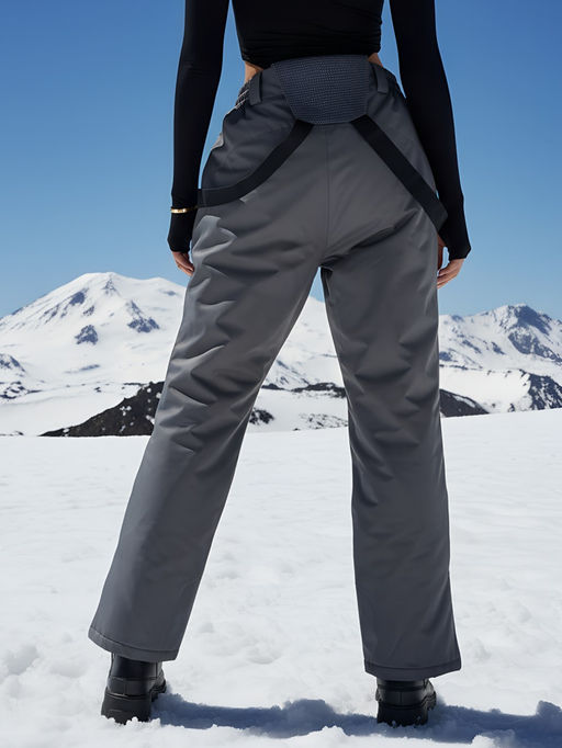 Полукомбинезон утепленный женский большого размера серого цвета 211Sr